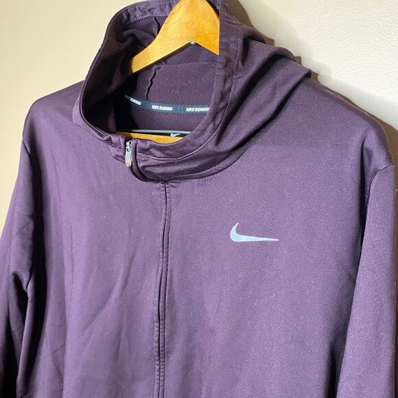 Comfy Cozy Fleece Lined Eggplant Purple Nike Active Wear Women’s Jacket 3XL - Picture 5 of 8